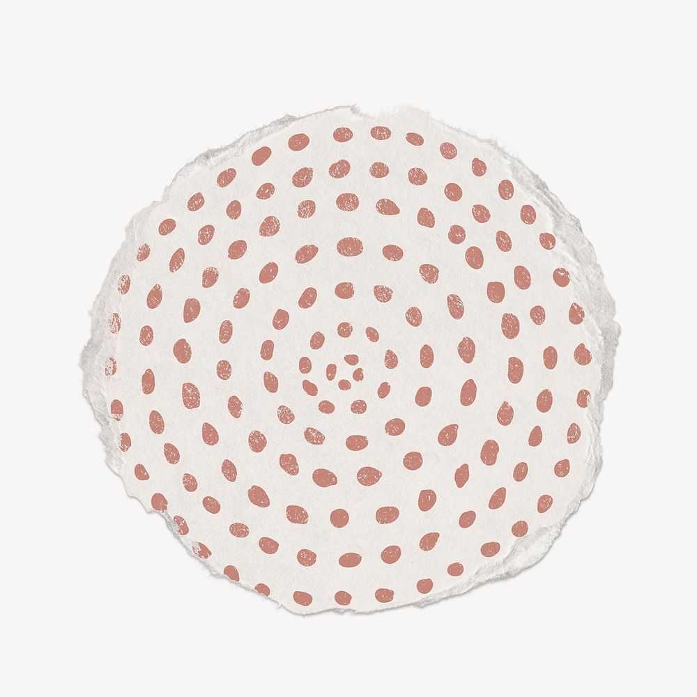 Brown dots round shape, torn paper design