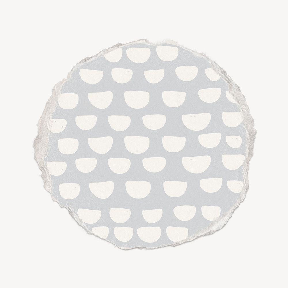 Circle shape, Memphis patterned, ripped paper design