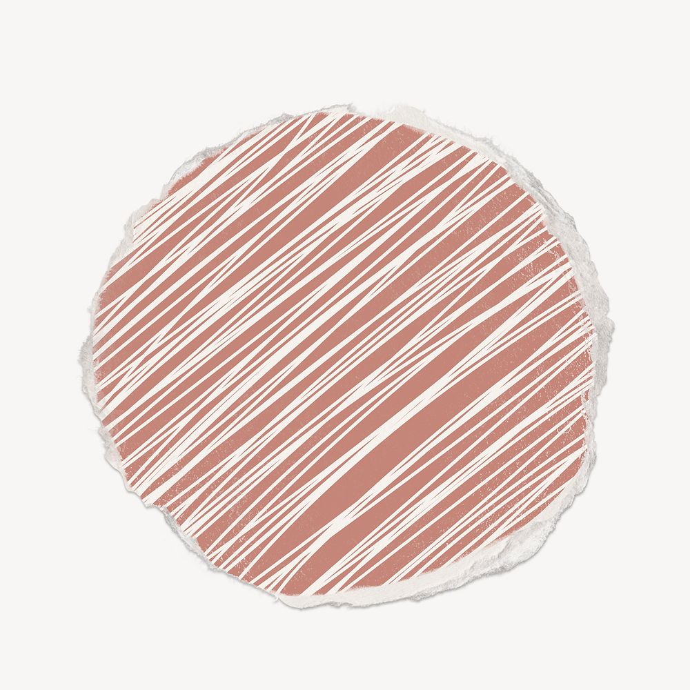Pink circle shape, ripped paper design