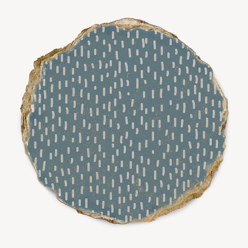 Dots patterned round shape, torn paper design