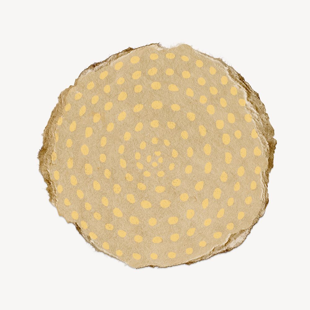 Abstract dots patterned circle shape, ripped paper design