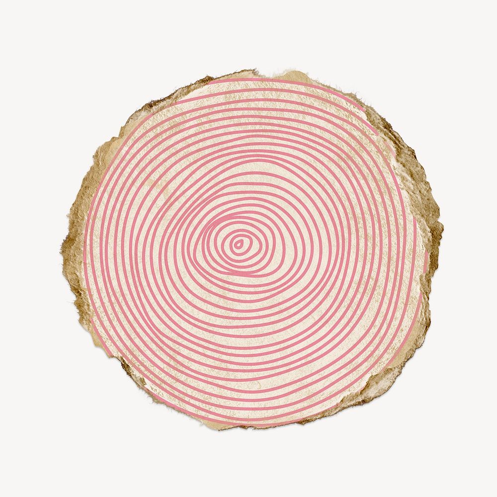 Spiral pink round shape, torn paper design