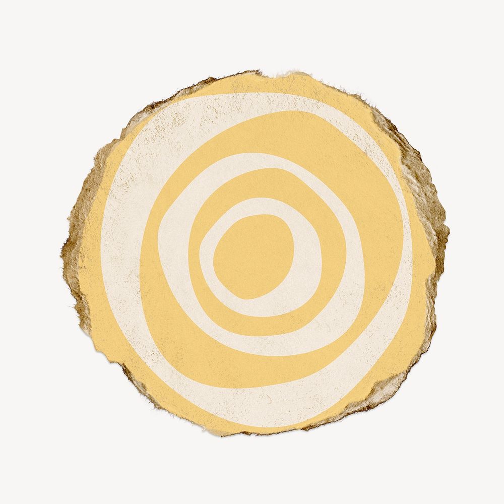 Spiral yellow round shape torn paper design