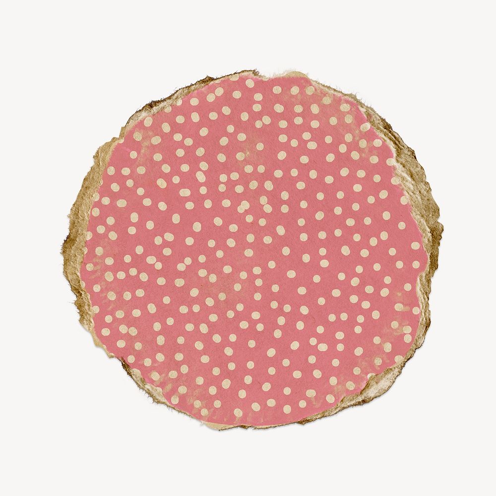 Pink Memphis round shape, torn paper design