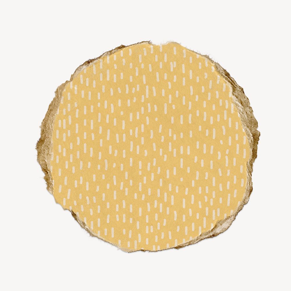 Yellow circle shape, ripped paper design