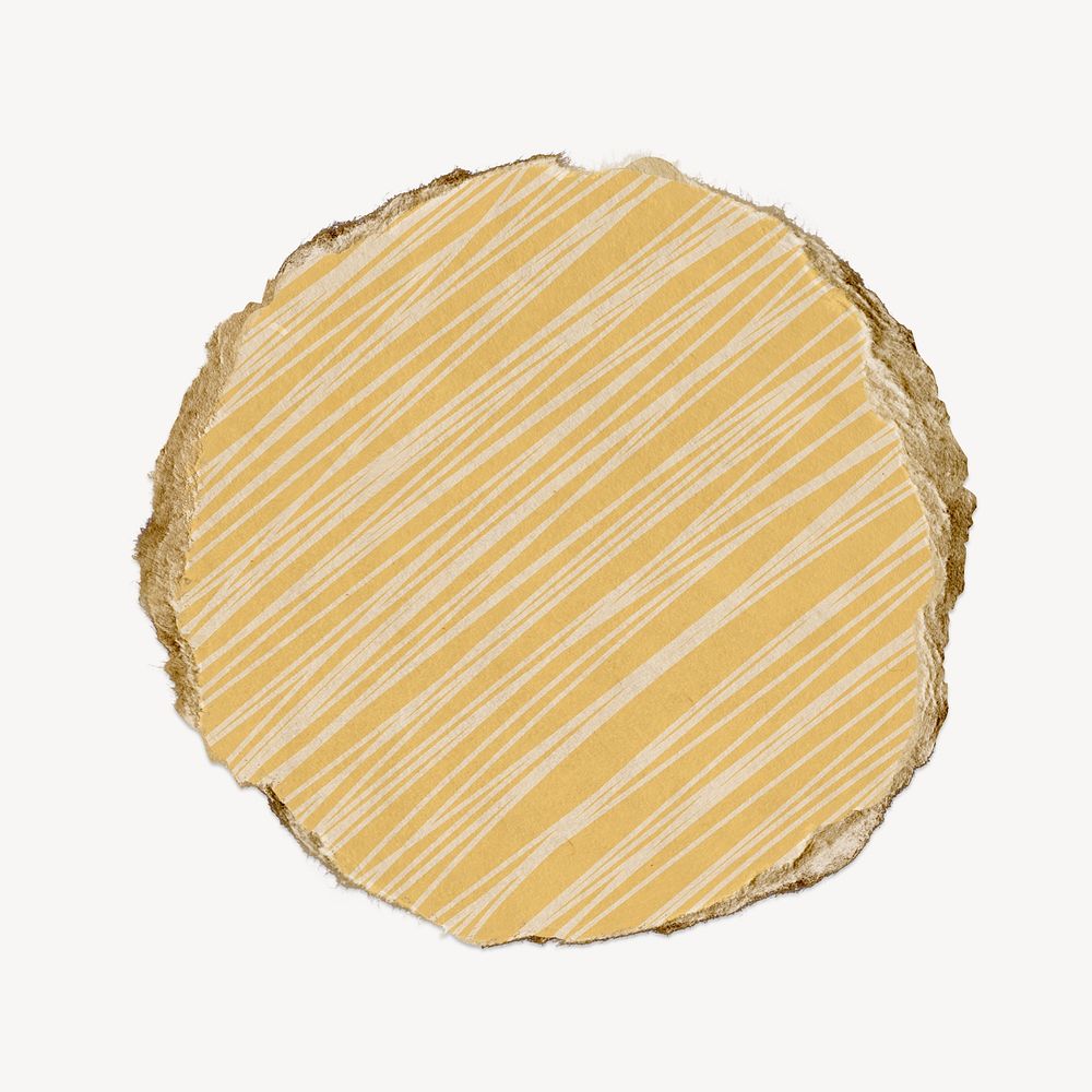 Yellow round shape torn paper design