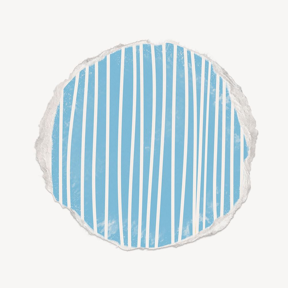 Blue circle shape, ripped paper design