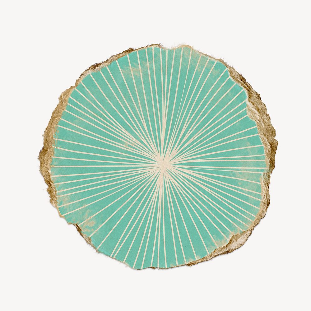 Abstract green round shape, torn paper design