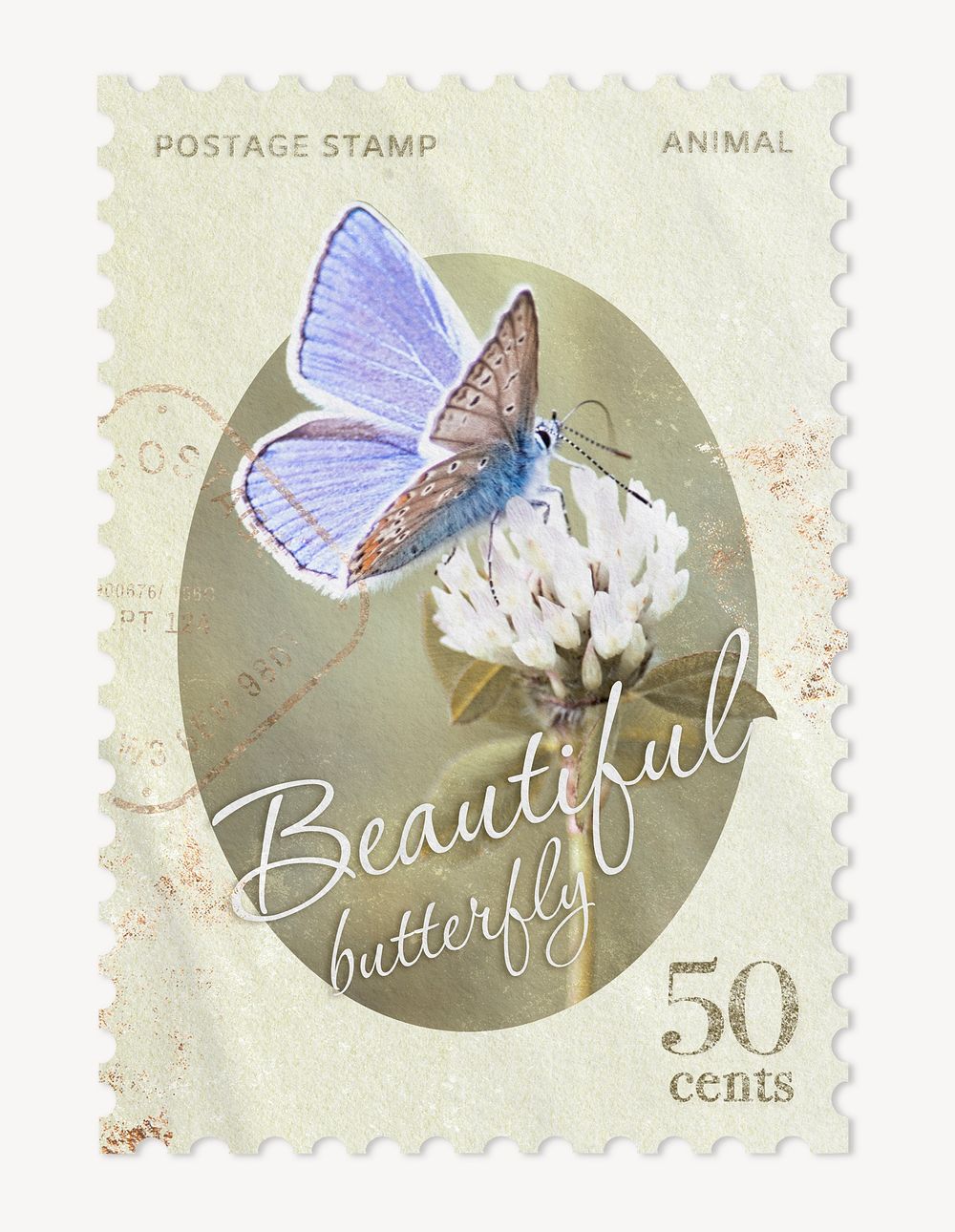 Butterfly postage stamp, animal graphic image
