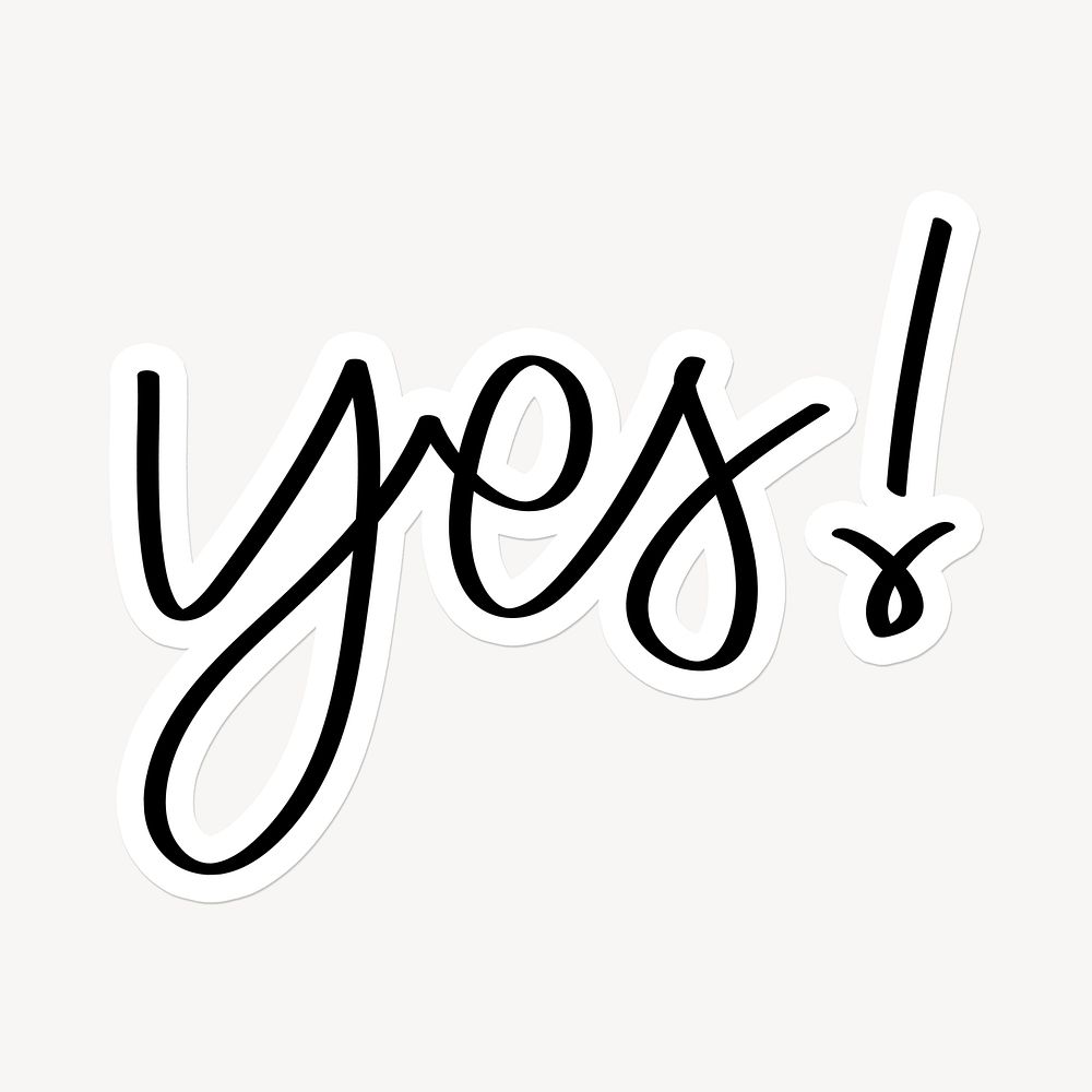 yes-word-sticker-typography-free-photo-rawpixel