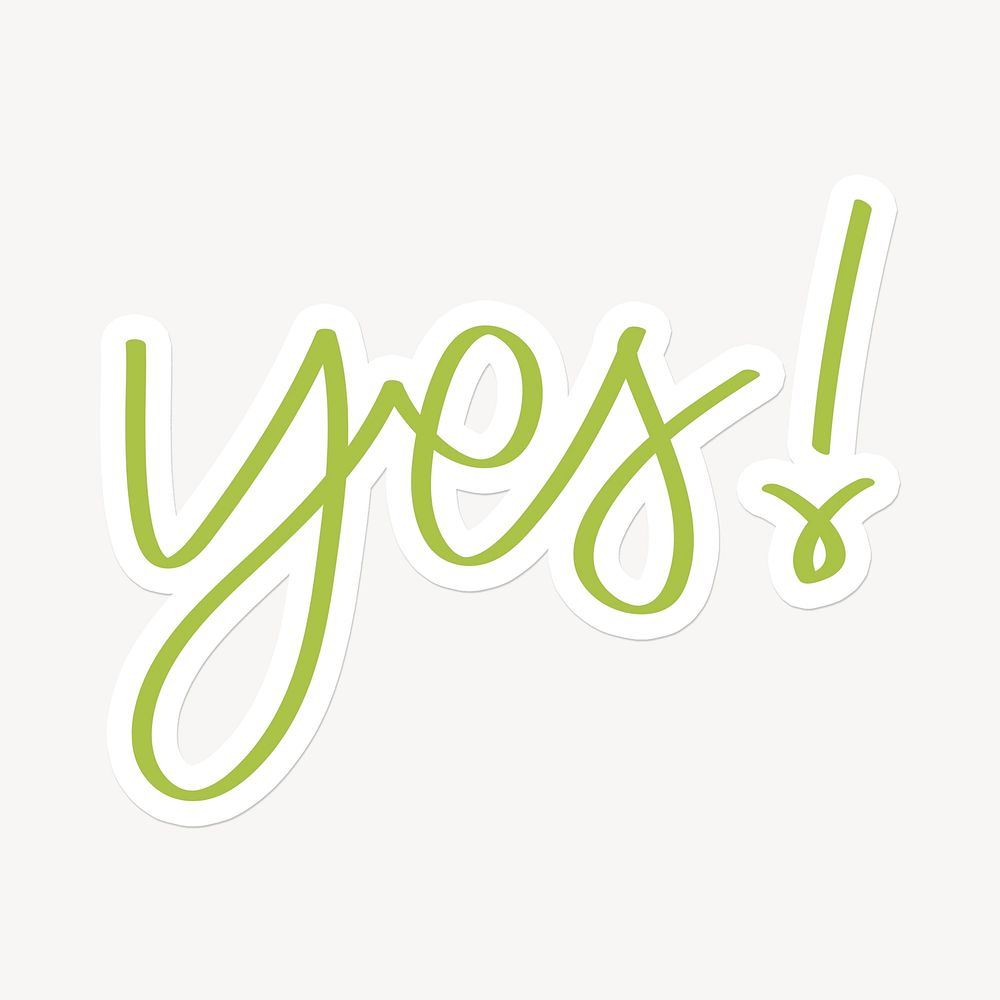 Yes! word sticker typography