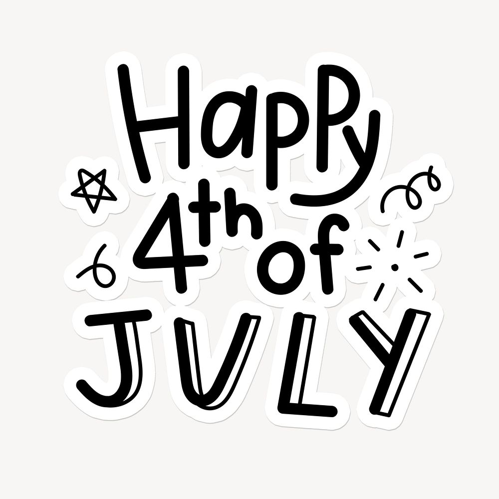 Happy 4th of July quote sticker typography