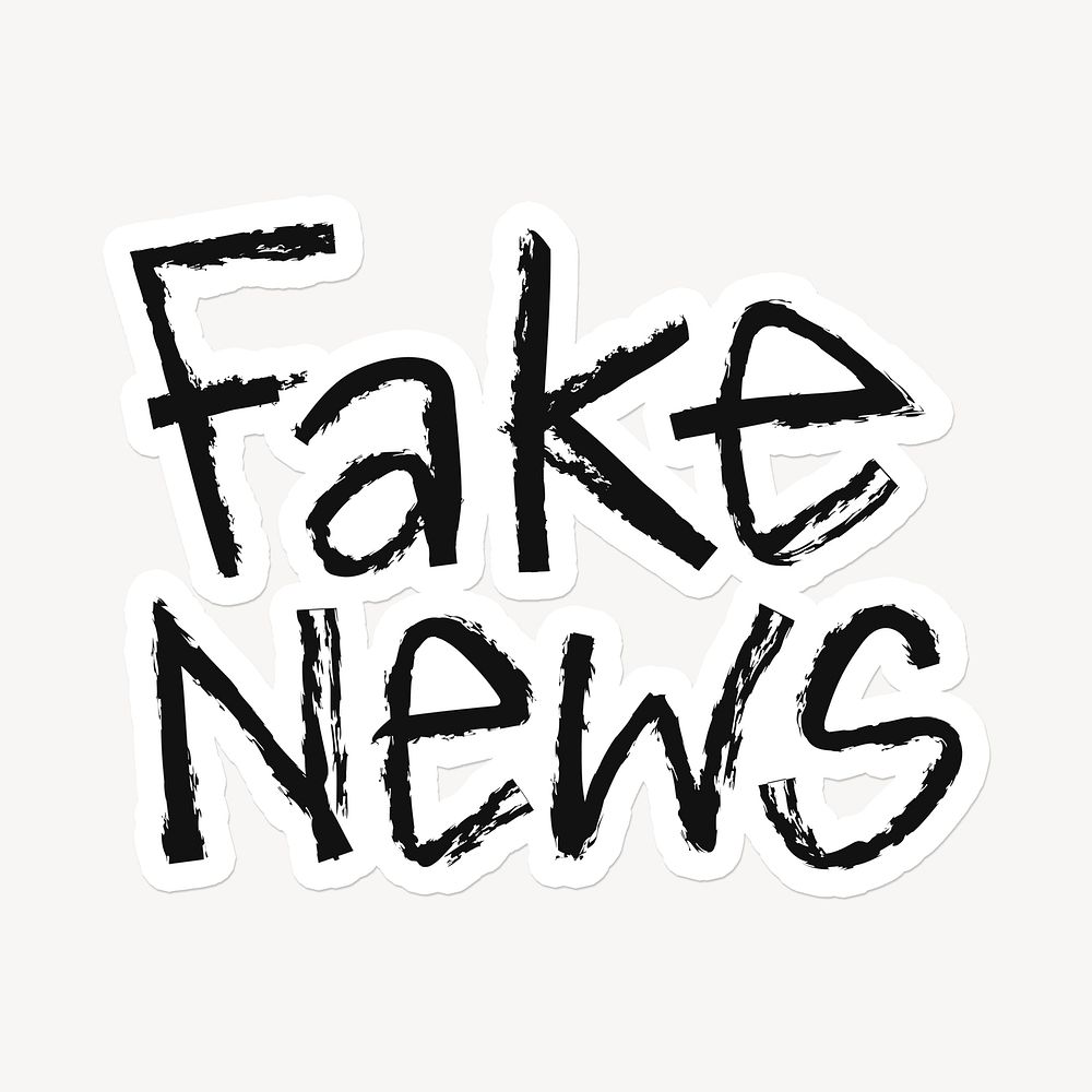 Fake news word sticker typography