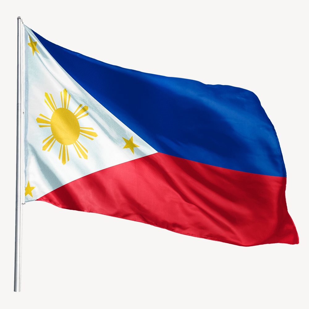 Waving Philippines flag, national symbol graphic