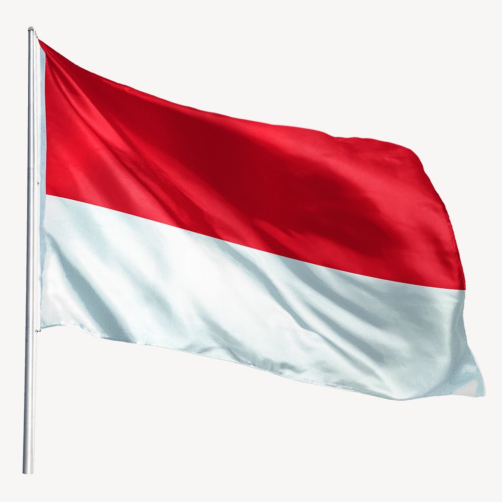 Waving Indonesia flag, national symbol graphic