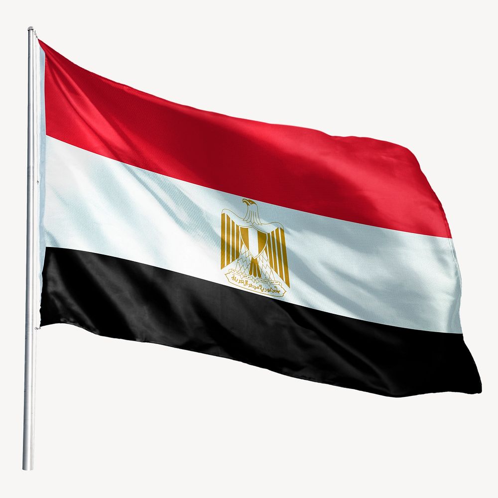 Waving Egypt flag, national symbol graphic