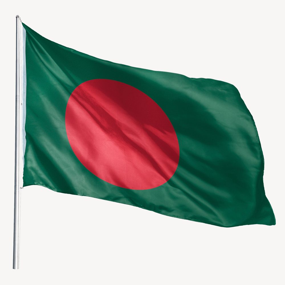 Waving Bangladesh flag, national symbol graphic