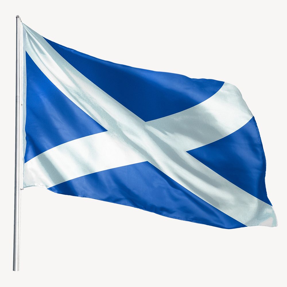 Waving Scotland flag, national symbol graphic
