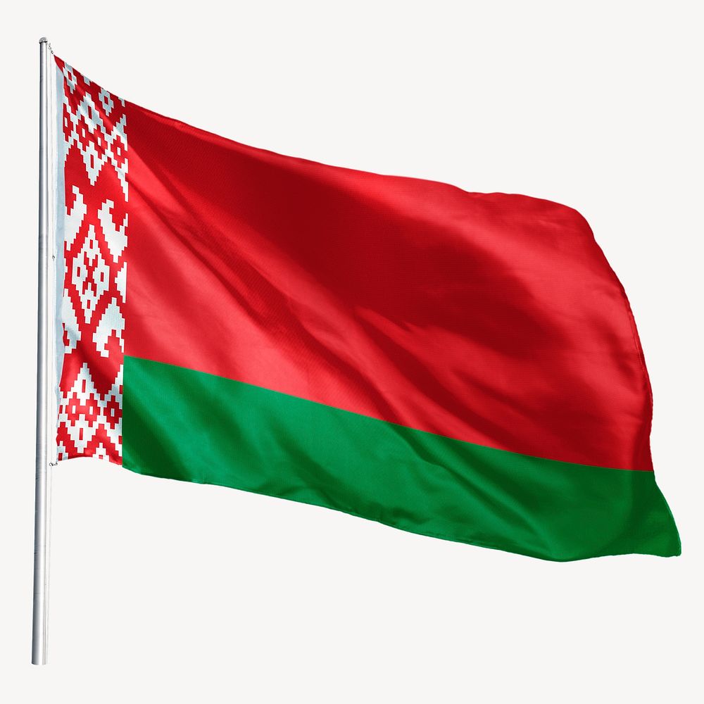 Waving Belarus flag, national symbol graphic