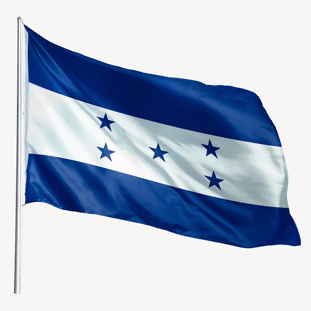 Waving Honduras flag, national symbol graphic