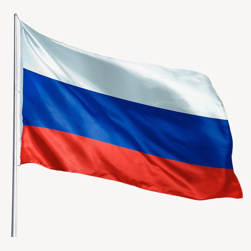 Waving Russia flag, national symbol graphic