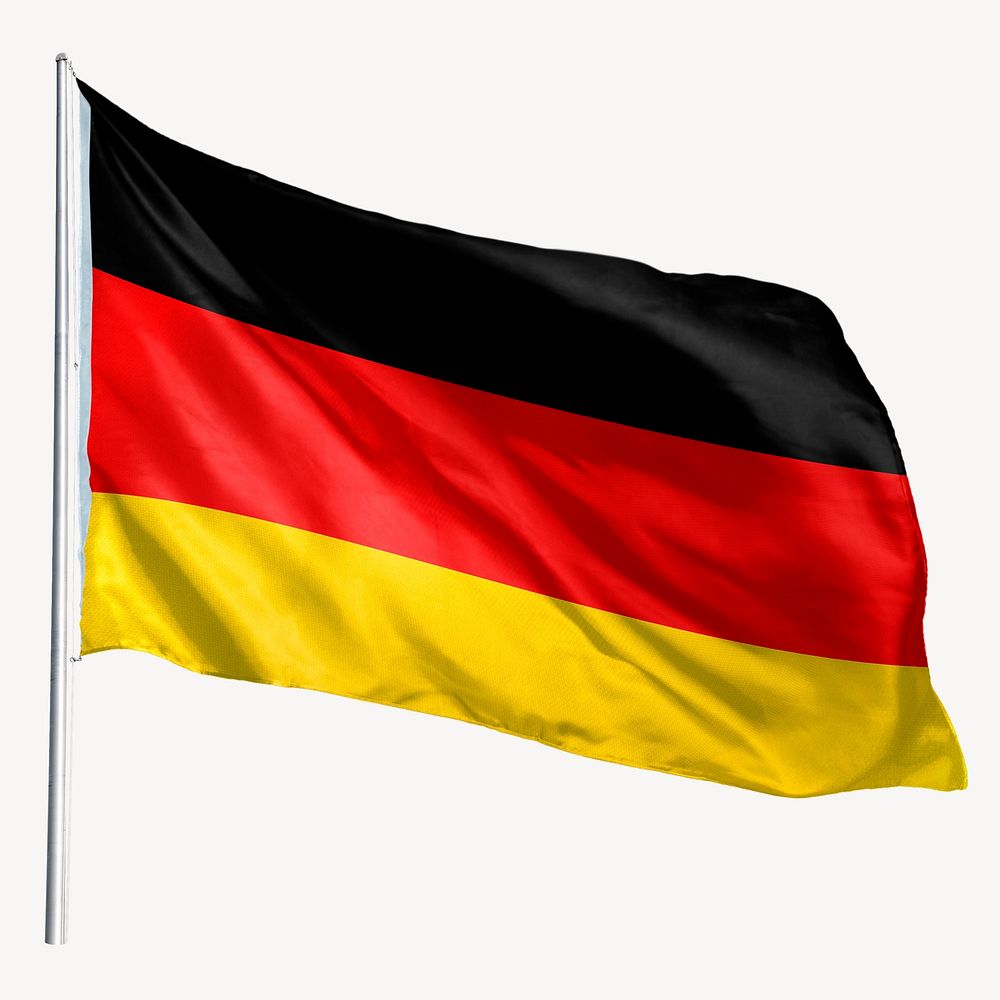 Waving German flag, national symbol graphic