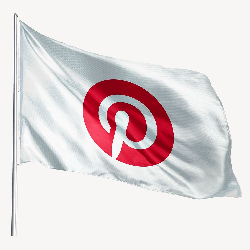Pinterest icon flag, social media. 25 MAY 2022 - BANGKOK, THAILAND