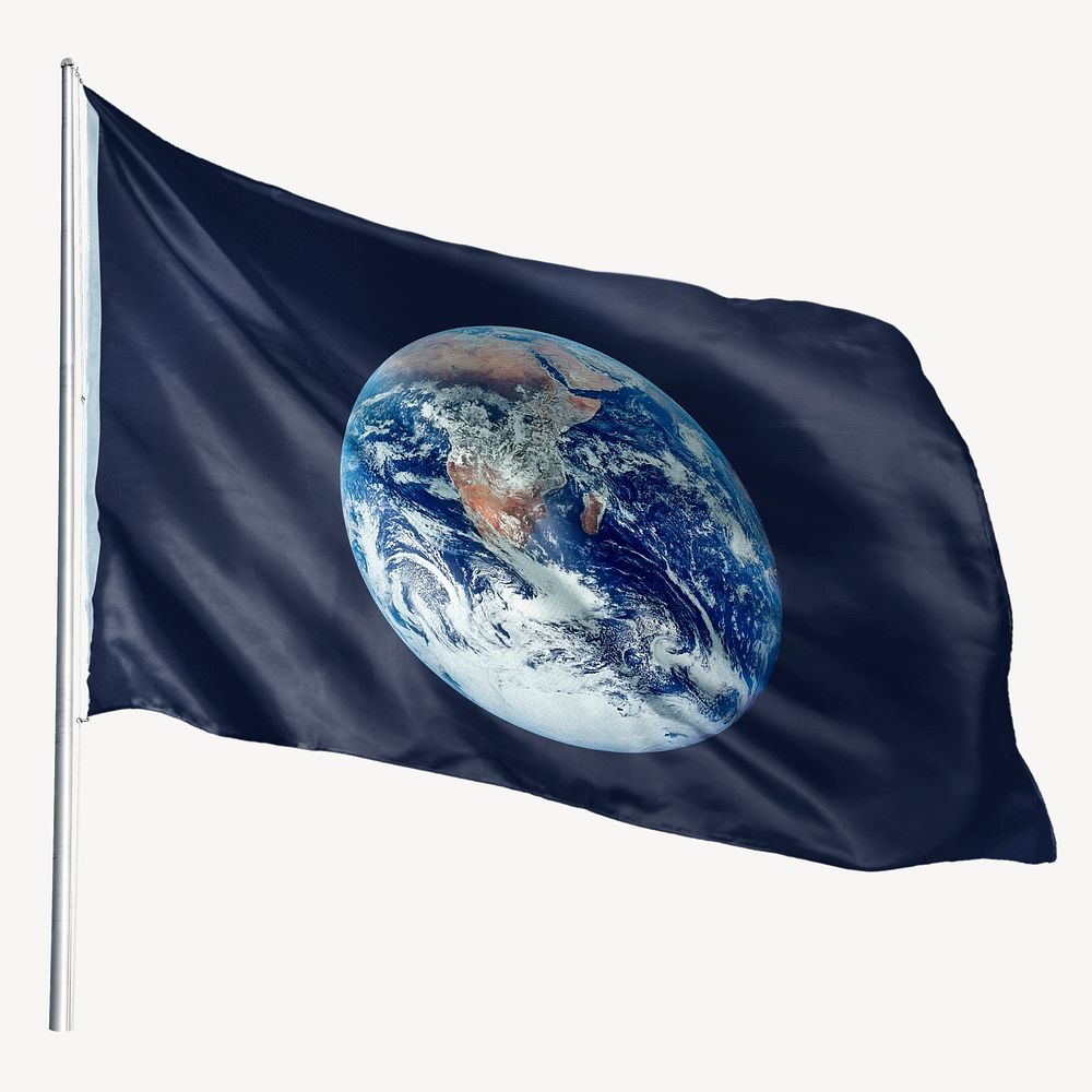 Waving Earth blue flag graphic