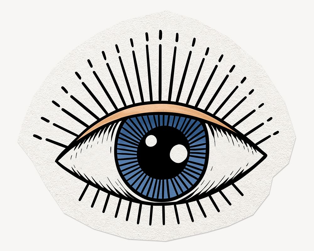 Evil eye clipart sticker, paper craft collage element