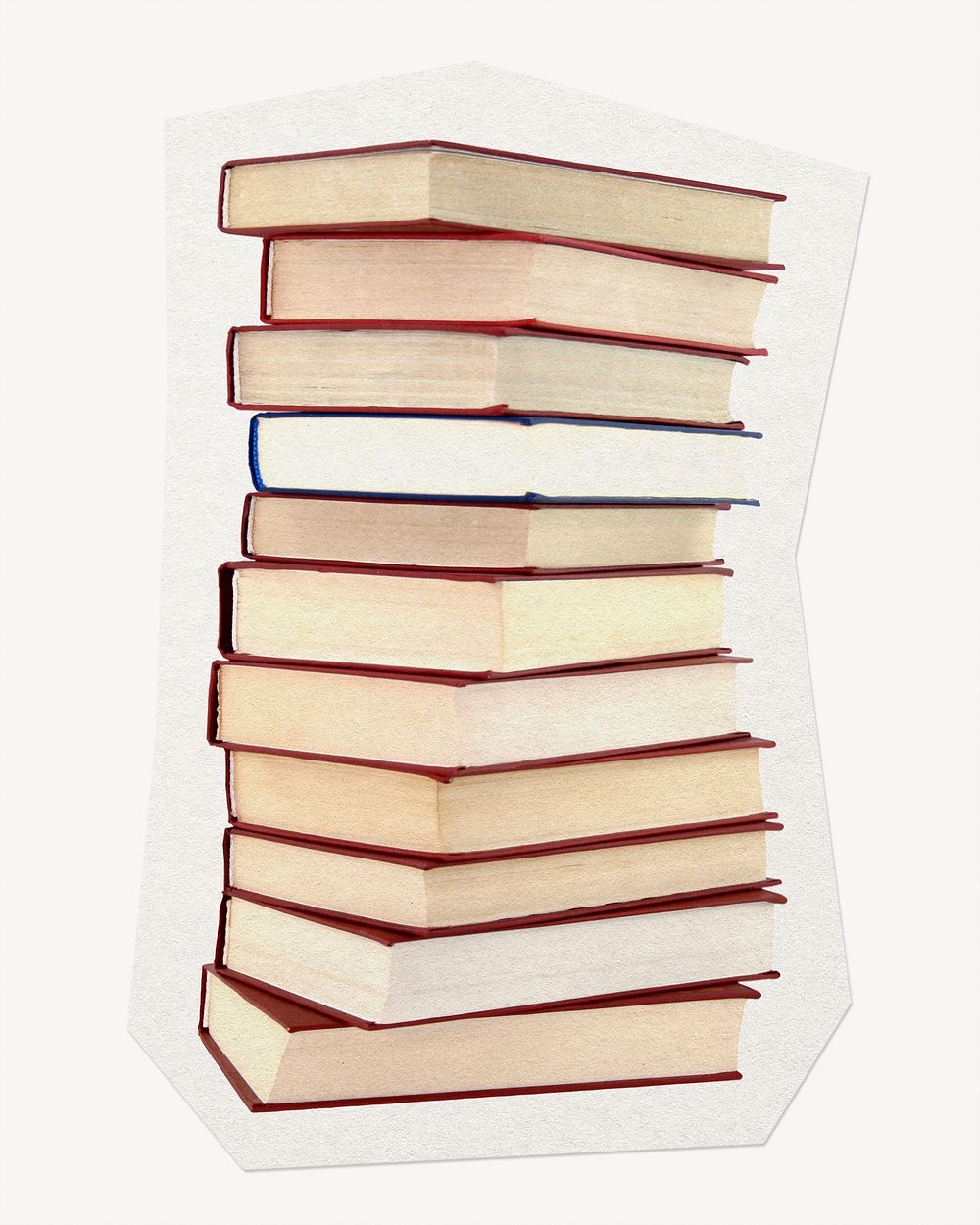 Book stack, education sticker collage element, paper craft clipart