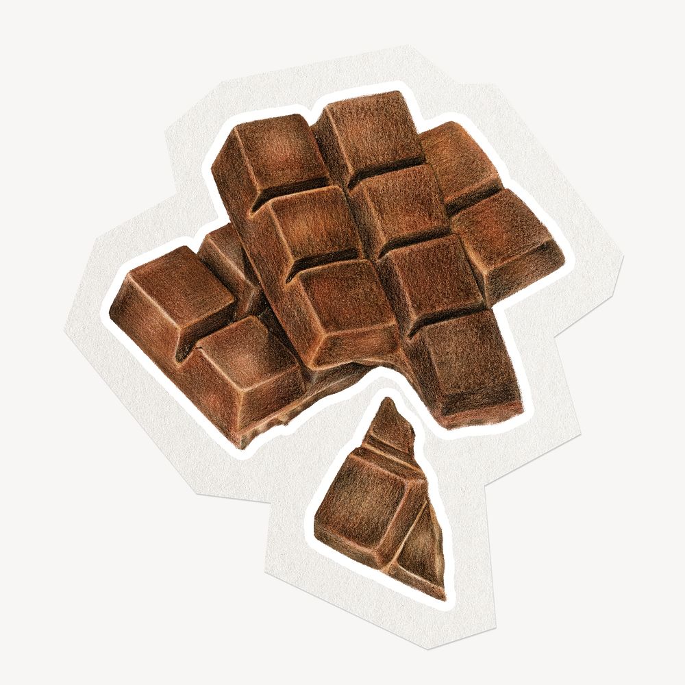 Chocolate dessert clipart sticker, paper craft collage element