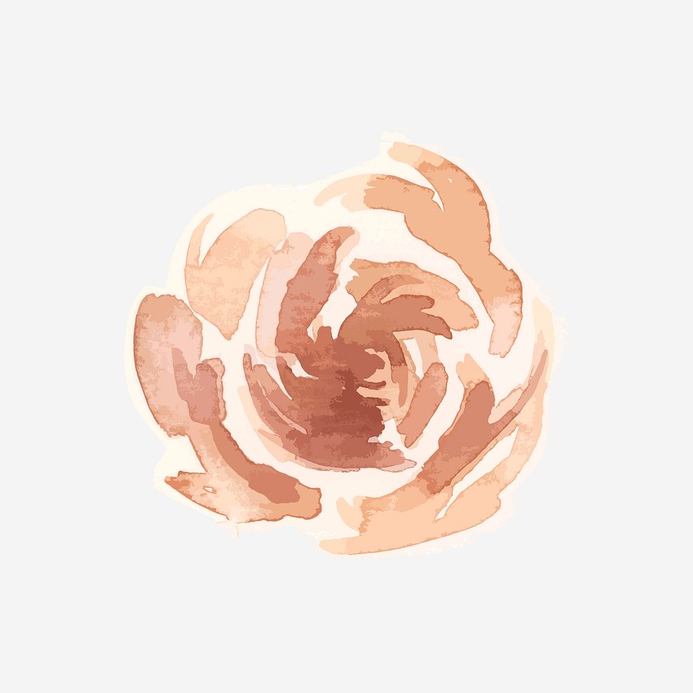 Peony flower golden vector watercolor decorative sticker