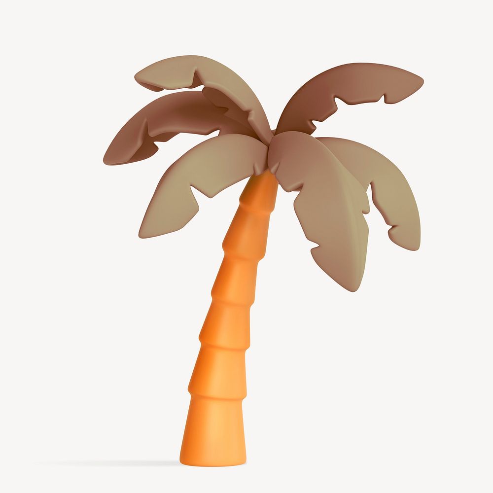 Coconut tree collage element, 3D summer design psd