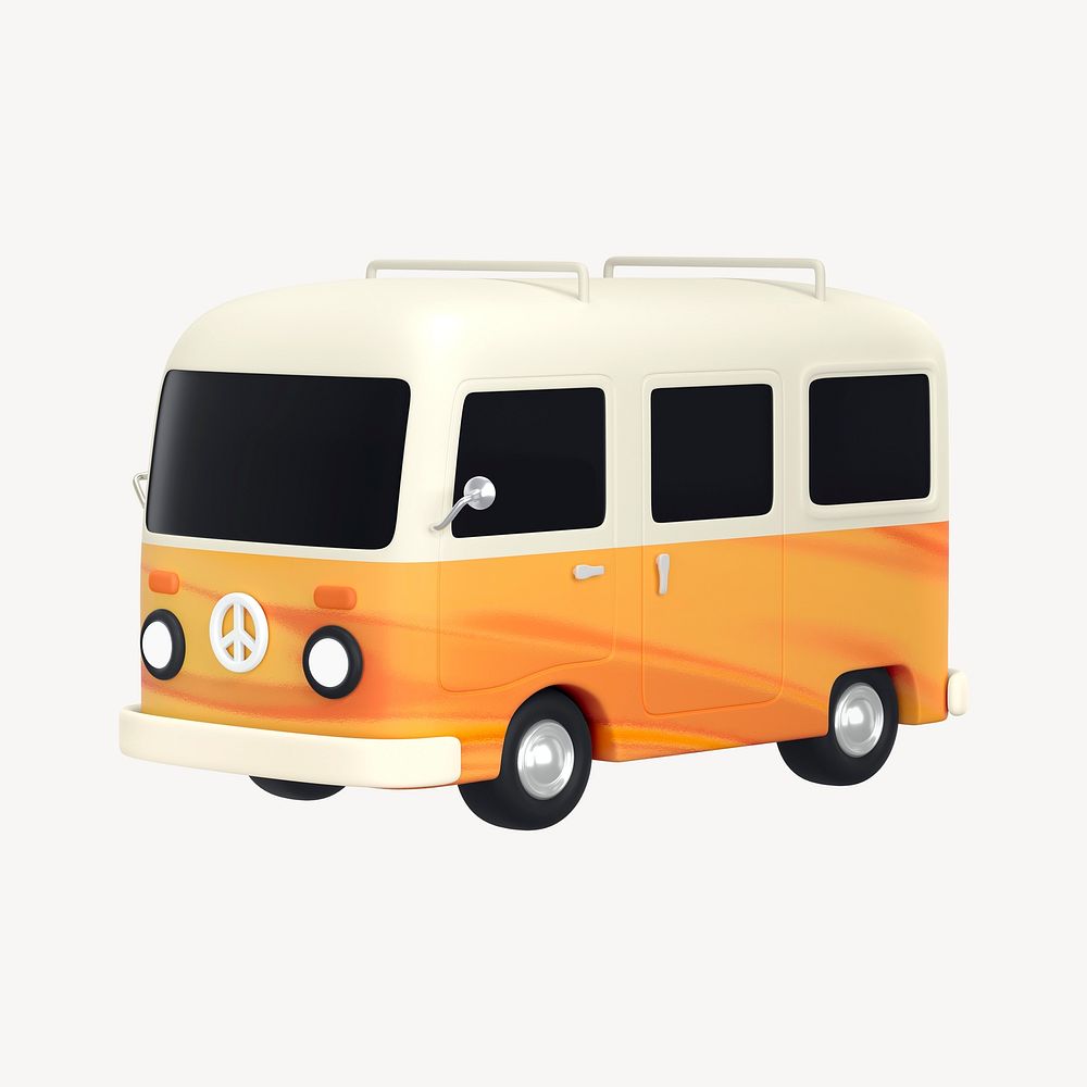 3D brown van, summer concept