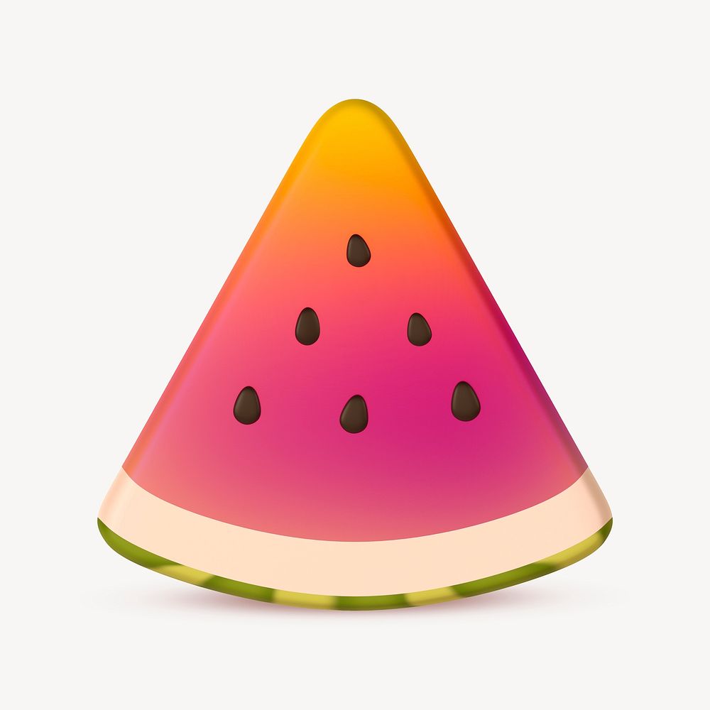 Aesthetic watermelon collage element, 3D summer design psd