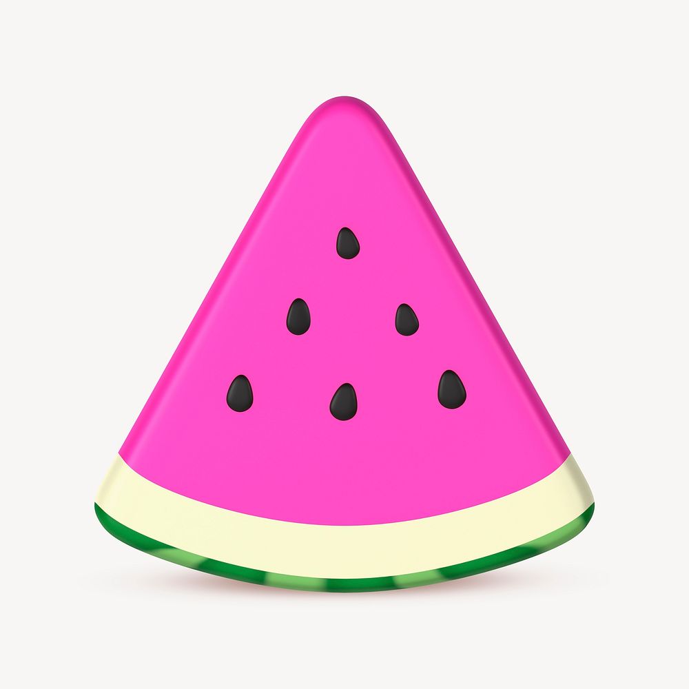 Pink watermelon collage element, 3D summer design psd