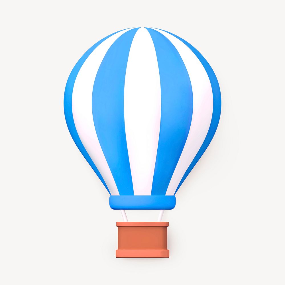 3D blue air balloon, summer concept