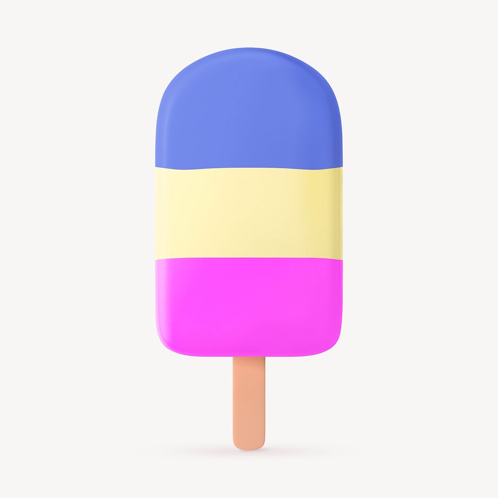 3D aesthetic popsicle, summer concept