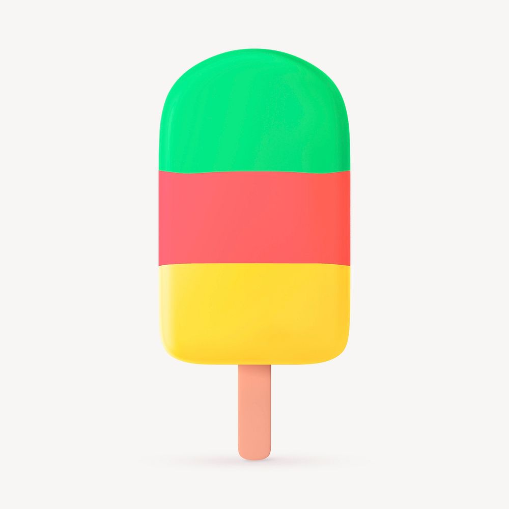 3D  rainbow gelato, summer concept