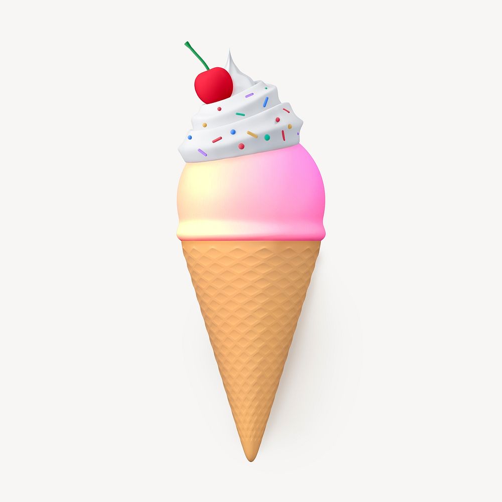 3D aesthetic ice cream, summer concept