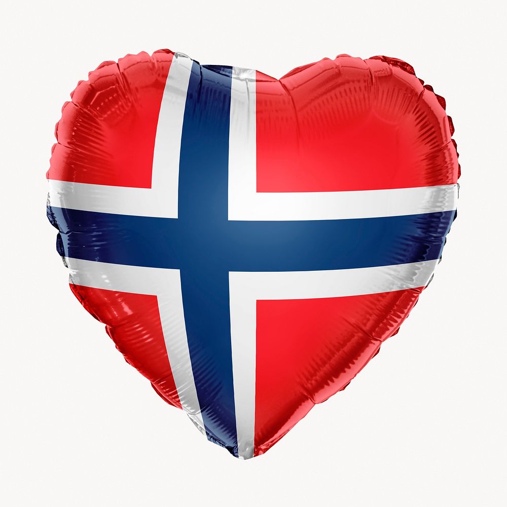 Norway flag balloon clipart, national symbol graphic