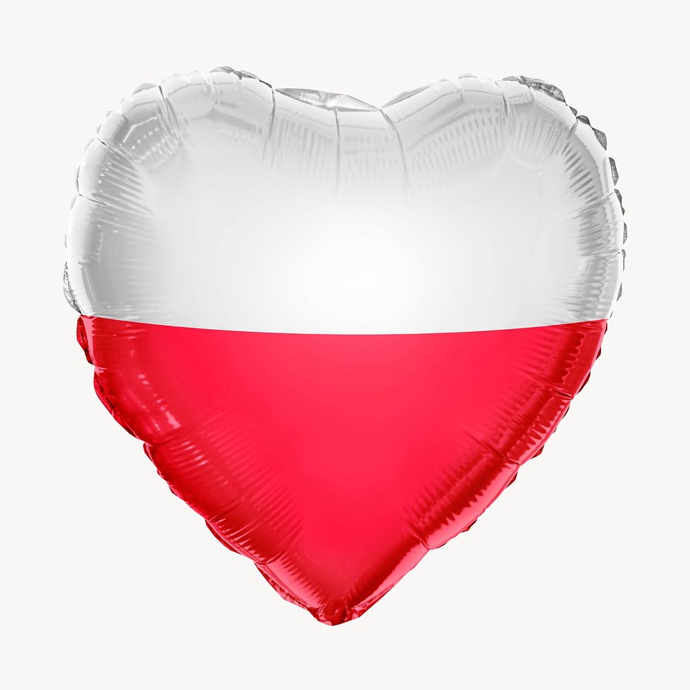 Poland flag balloon clipart, national symbol graphic
