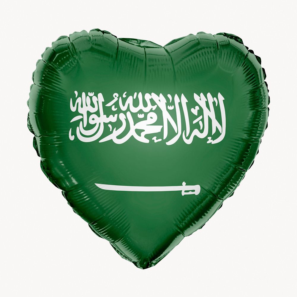 Saudi Arabia flag balloon clipart, national symbol graphic