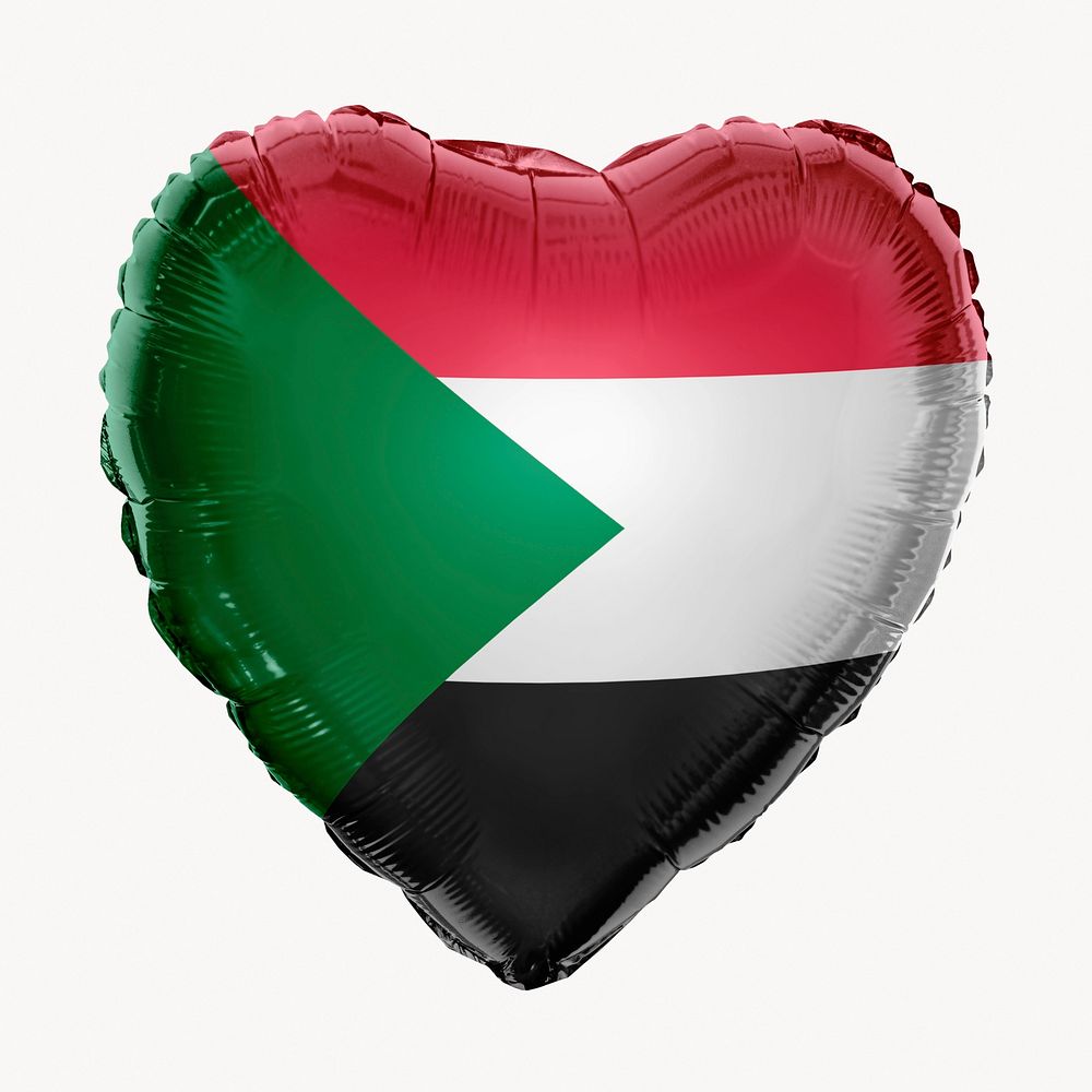 Sudan flag balloon clipart, national symbol graphic