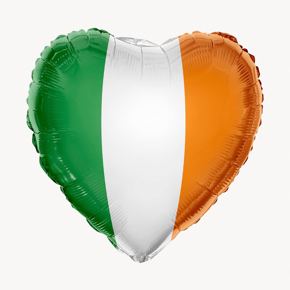 Ireland flag balloon clipart, national symbol graphic
