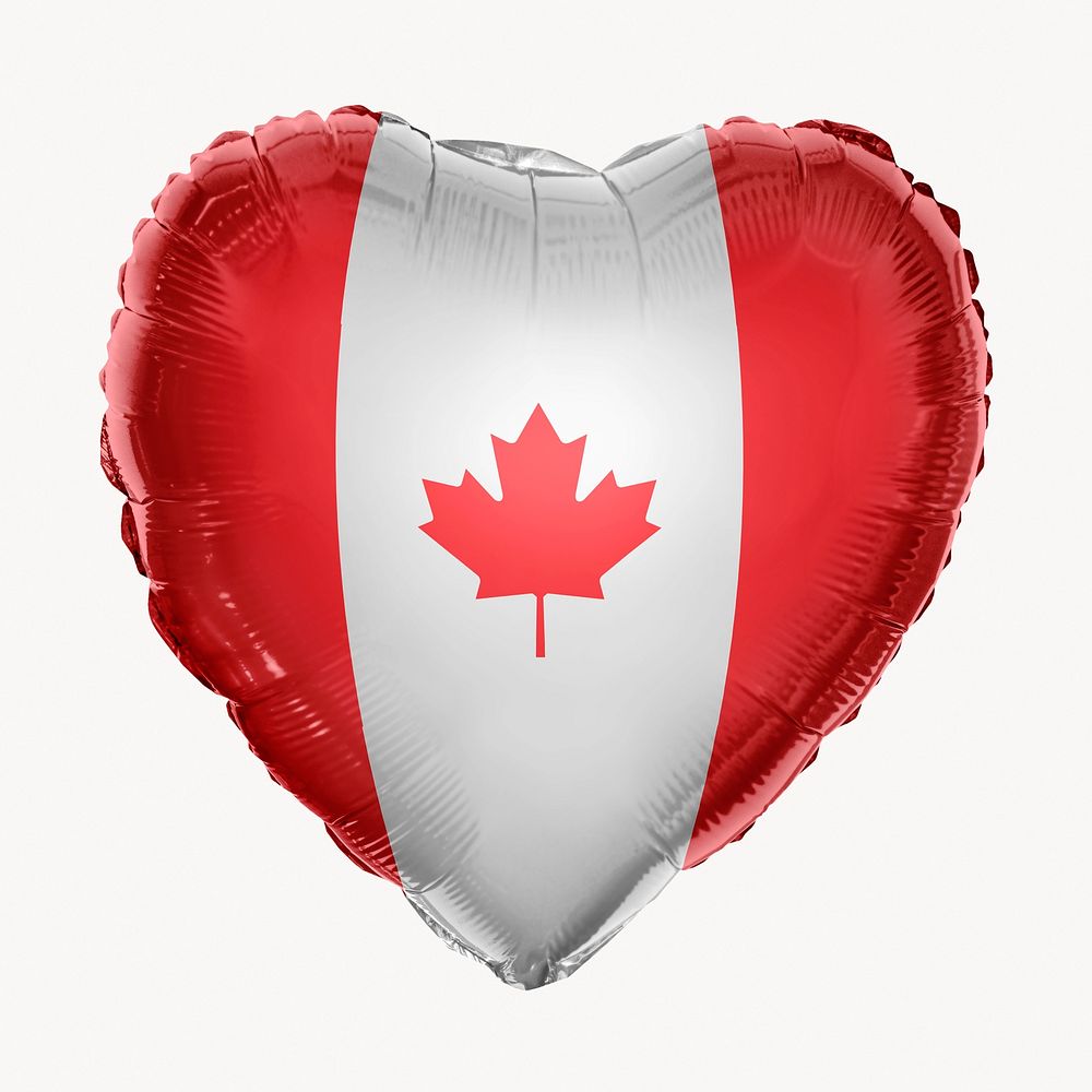 Canada flag balloon clipart, national symbol graphic