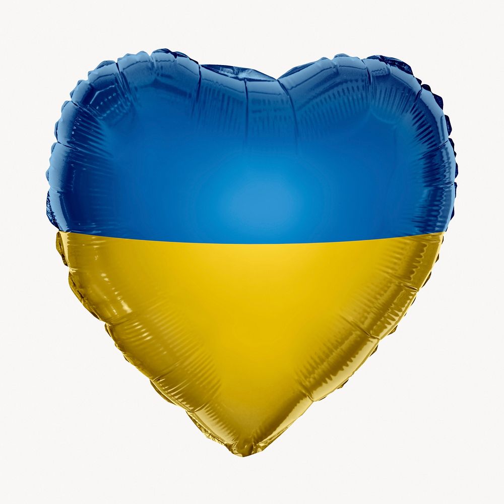 Ukraine flag balloon clipart, national symbol graphic
