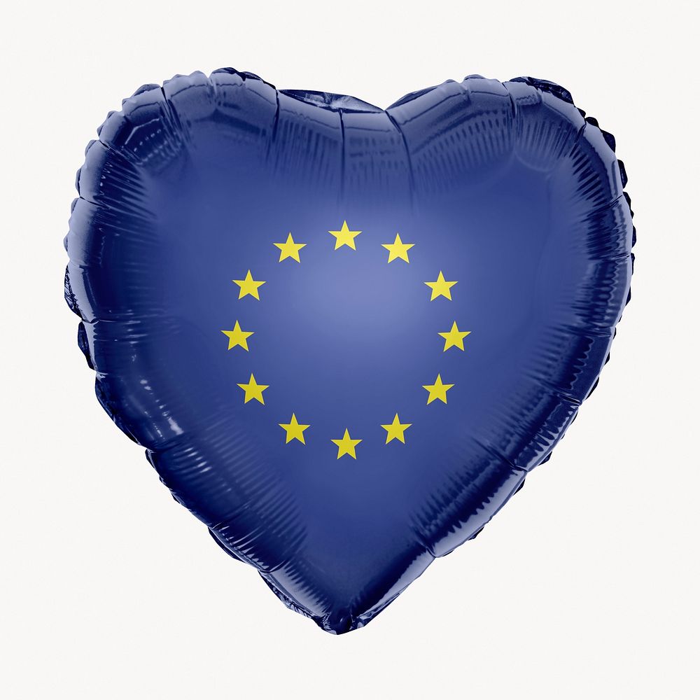 European union flag balloon clipart, national symbol graphic