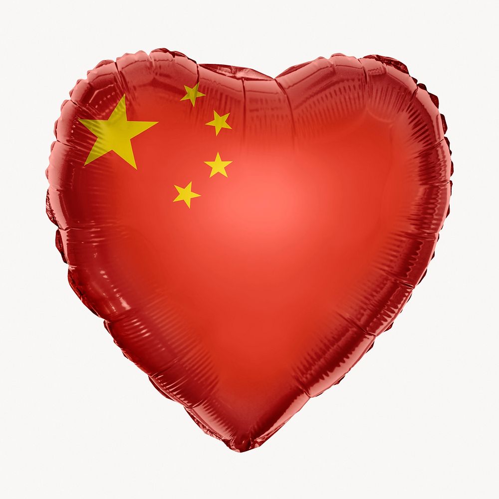 China flag balloon clipart, national symbol graphic