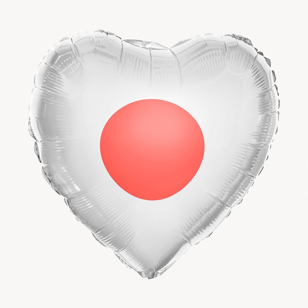 Japan flag balloon clipart, national symbol graphic